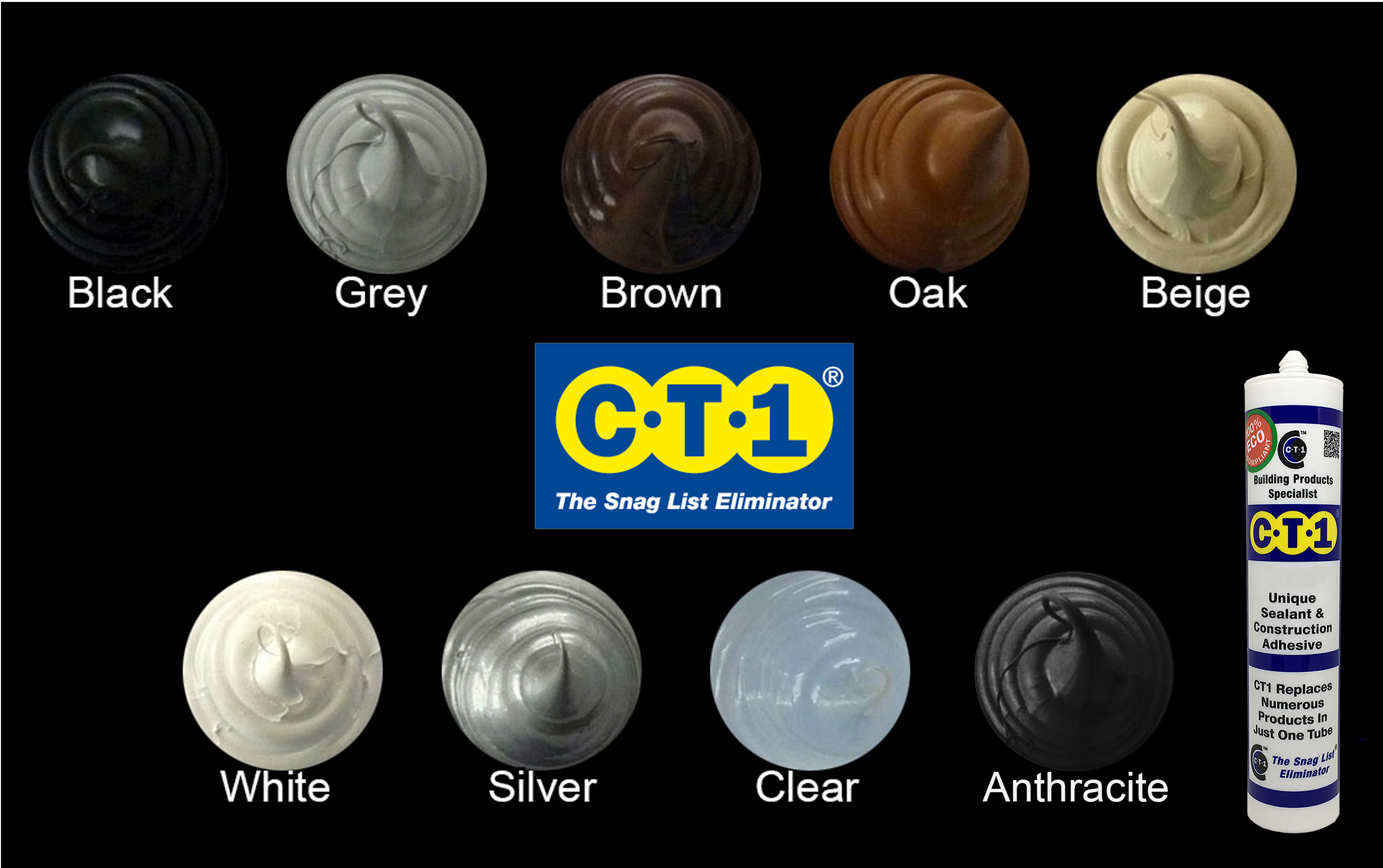 C-Tec CT1 Adhesive/Sealant colours