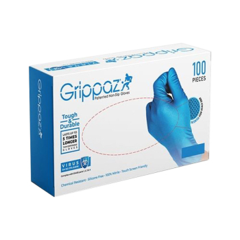 Grippaz Heavy Duty Blue Nitrile Disposable Gloves 100
